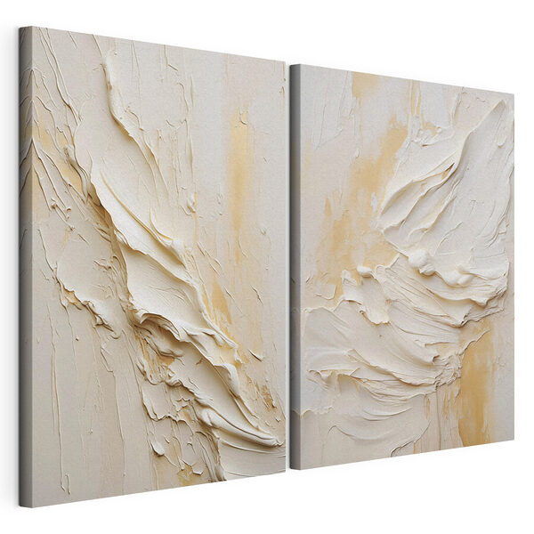Vloeiende texturen in zachte, neutrale tinten Modulaire canvasprint Vloeiende texturen in zachte, neutrale tinten