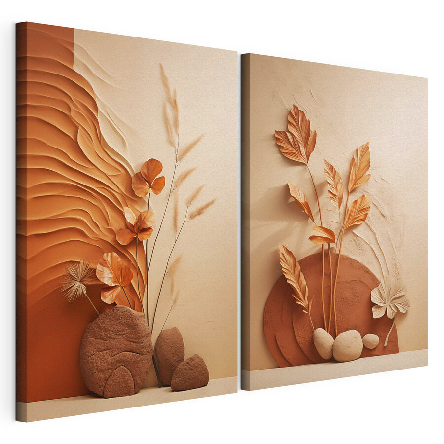 Modulaire canvasprint Elegante vormen in warme tinten (Artikelnummer: m30320) Modulaire canvasprint Elegante vormen in warme tinten (Artikelnummer: m30320)