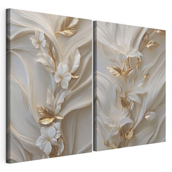 Vloeiende patronen vol natuurlijke elegantie Modulaire canvasprint Vloeiende patronen vol natuurlijke elegantie