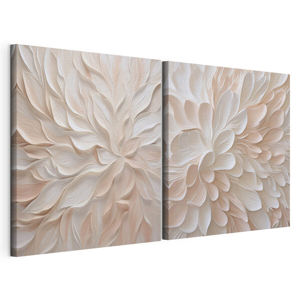 Modulaire canvasprint Fijne bloemblaadjes in zachte tinten