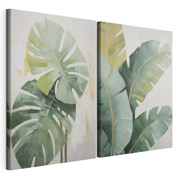 Modulaire canvasprint Schilderij van een plant