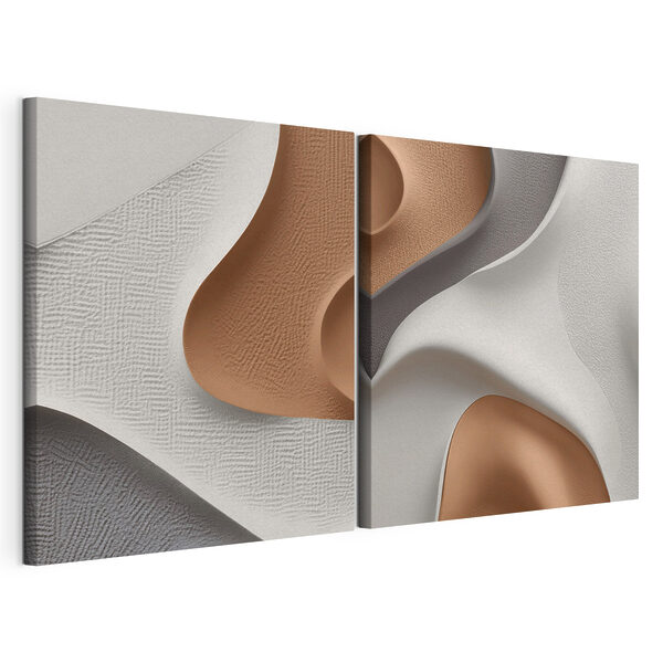 Modulaire canvasprint Organische vormen en texturen in harmonie