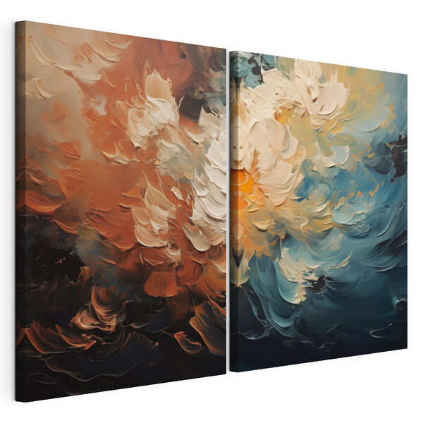 Levendige wervelingen van dynamische kleuren Modulaire canvasprint Levendige wervelingen van dynamische kleuren