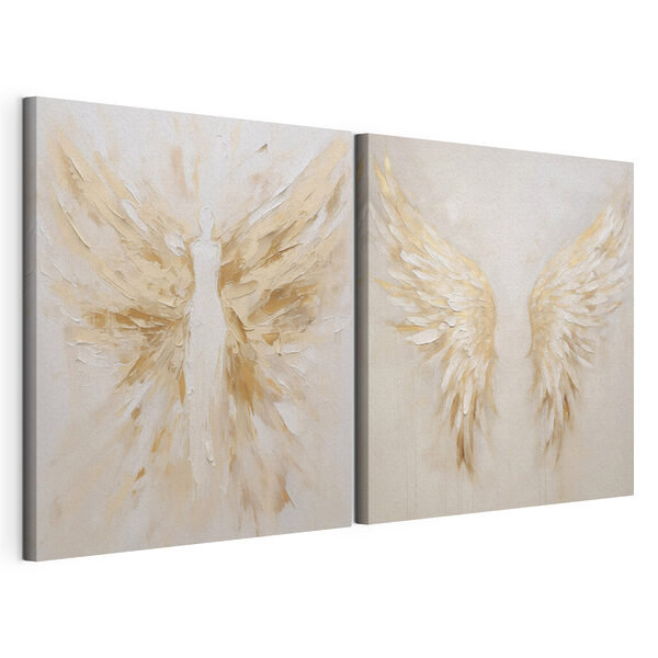 Modulaire canvasprint Engelachtige figuren in zachte tinten