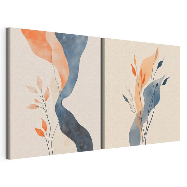 Zachte rondingen en kleuren vloeien prachtig in elkaar over Modulaire canvasprint Zachte rondingen en kleuren vloeien prachtig in elkaar over