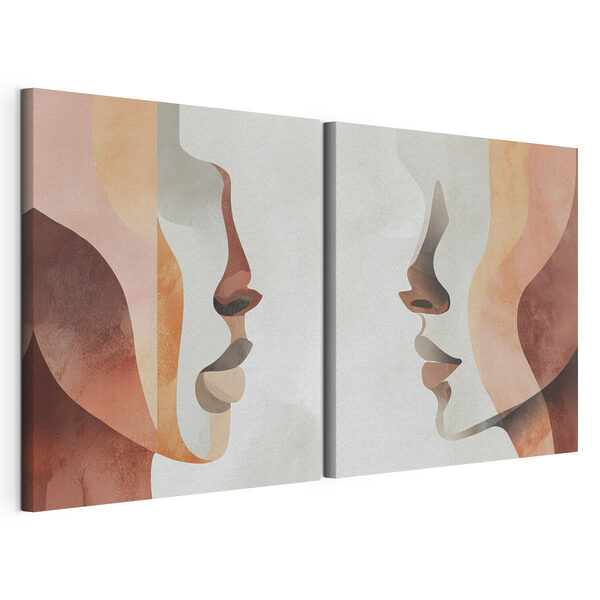 De twee kanten van een persoon Modulaire canvasprint De twee kanten van een persoon