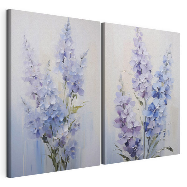 Modulaire canvasprint Schilderij van bloemen op een witte achtergrond