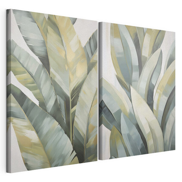 Modulaire canvasprint Schilderij van bladeren