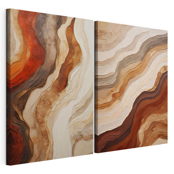 Modulaire canvasprint Golvende patronen in aardetinten
