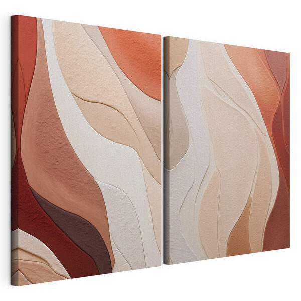 Modulaire canvasprint Zachte tinten in golvende lagen