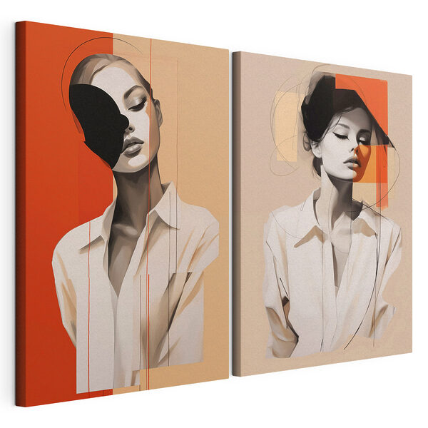 Abstracte elegantie in de minimalistische kunst Modulaire canvasprint Abstracte elegantie in de minimalistische kunst