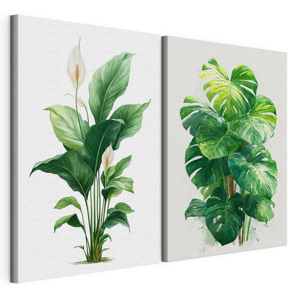 Weelderig groen dat elke ruimte opfleurt Modulaire canvasprint Weelderig groen dat elke ruimte opfleurt