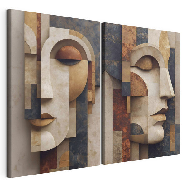 Collage van een gezicht Modulaire canvasprint Collage van een gezicht