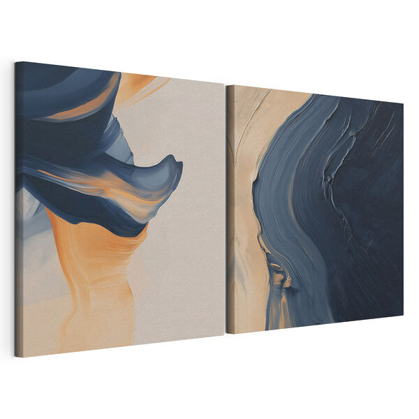 Vloeiende kleuren in harmonieuze patronen Modulaire canvasprint Vloeiende kleuren in harmonieuze patronen