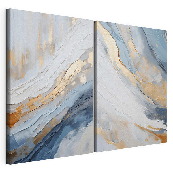 Schilderij van een berg Modulaire canvasprint Schilderij van een berg