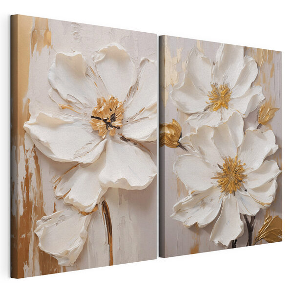 - Elegante bloemen in zachte tinten Modulaire canvasprint - Elegante bloemen in zachte tinten