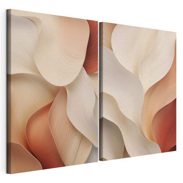 Zachte rondingen in warme tinten Modulaire canvasprint Zachte rondingen in warme tinten