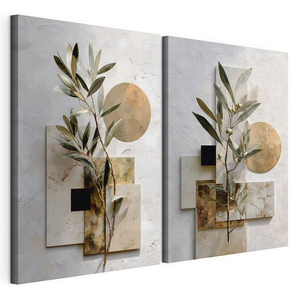 Elegante composities van natuur en kunst Modulaire canvasprint Elegante composities van natuur en kunst