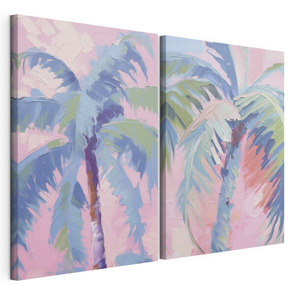 Schilderij van palmbomen Modulaire canvasprint Schilderij van palmbomen