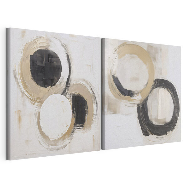 Schilderen van cirkels en cirkels Modulaire canvasprint Schilderen van cirkels en cirkels