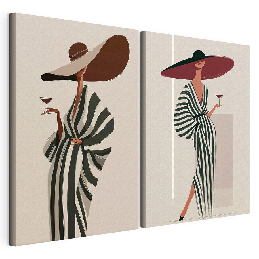 Modulaire canvasprint Vrouw met een hoed (Artikelnummer: m30634) Modulaire canvasprint Vrouw met een hoed (Artikelnummer: m30634)