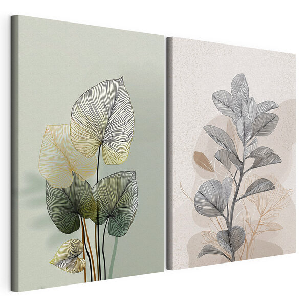 Modulaire canvasprint Verfijnde lijnen die de schoonheid van de natuur weergeven