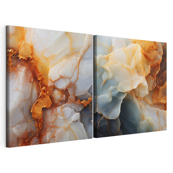 - Elegante krullen van kleur en vorm Modulaire canvasprint - Elegante krullen van kleur en vorm