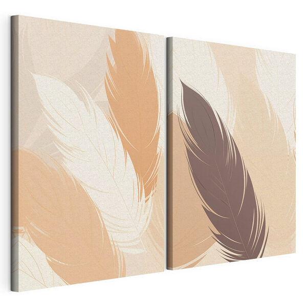 Zachte tinten van fijne veren Modulaire canvasprint Zachte tinten van fijne veren