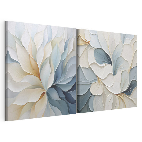 Vloeiende patronen in zachte tinten Modulaire canvasprint Vloeiende patronen in zachte tinten