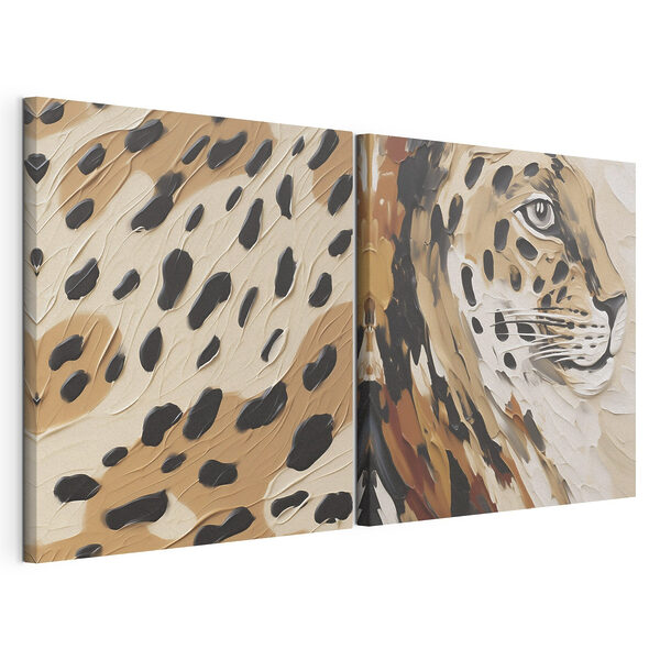 Modulaire canvasprint Kunstzinnige weergave van de vacht van een luipaard