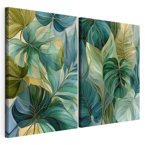 Modulaire canvasprint Collage van bladeren