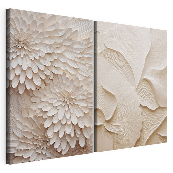 Modulaire canvasprint Collage van witte bloemen
