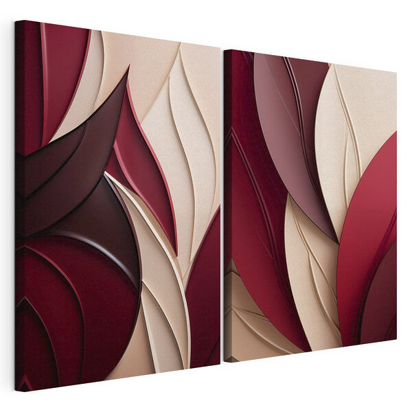 Vloeiende lagen van diepe kleuren Modulaire canvasprint Vloeiende lagen van diepe kleuren