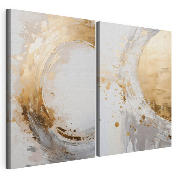 Modulaire canvasprint Dynamische wervelingen van kleur en vorm