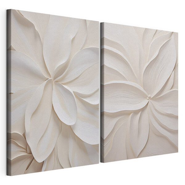 Modulaire canvasprint Collage van witte papieren bloemen