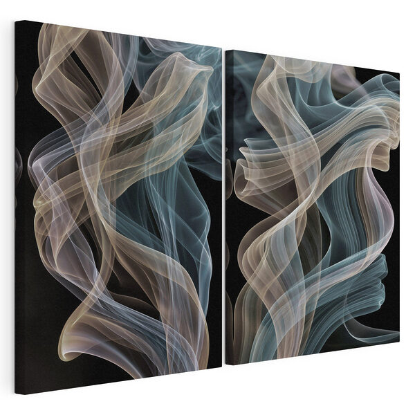 Vloeiende patronen in zachte tinten Modulaire canvasprint Vloeiende patronen in zachte tinten