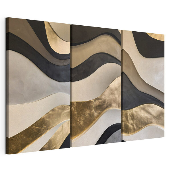Collage van golvende patronen in verschillende kleuren Modulaire canvasprint Collage van golvende patronen in verschillende kleuren