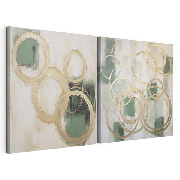 Schilderen van cirkels en cirkels Modulaire canvasprint Schilderen van cirkels en cirkels