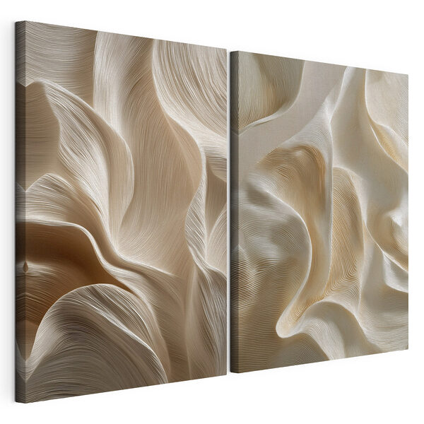 Modulaire canvasprint Zachte rondingen en vloeiende lijnen lopen in elkaar over