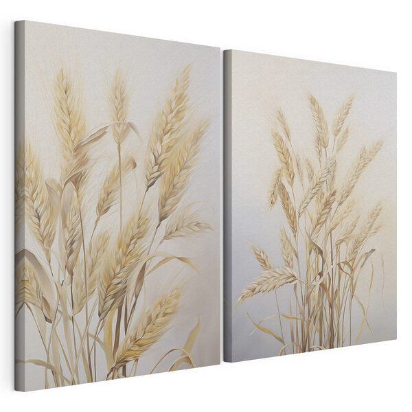 Modulaire canvasprint Schilderij van tarwe op een witte achtergrond