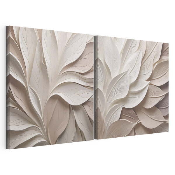 Modulaire canvasprint Fijne lagen met bladmotieven