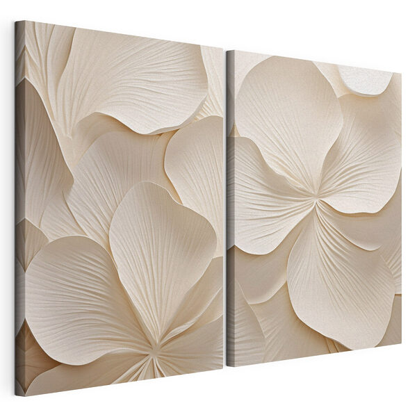 Modulaire canvasprint Elegant bloemmotief in zachte tinten