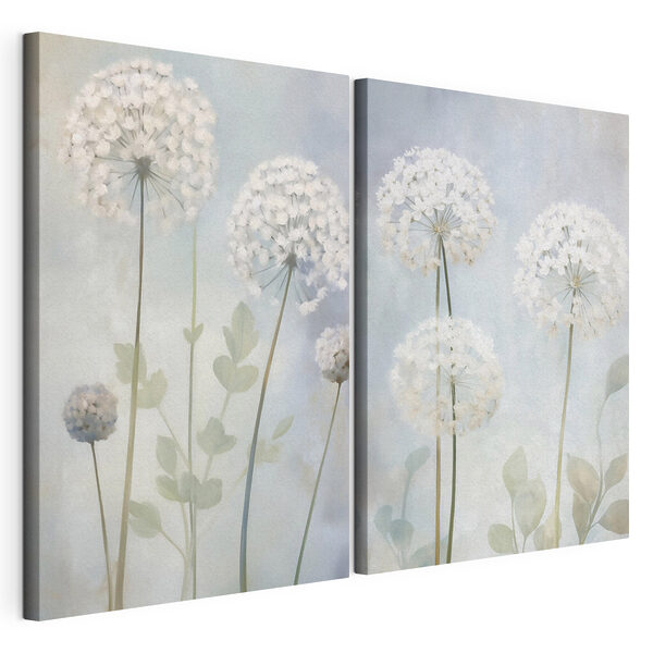 Collage van witte bloemen Modulaire canvasprint Collage van witte bloemen