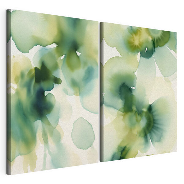 Zachte tinten vloeien over in vloeiende patronen Modulaire canvasprint Zachte tinten vloeien over in vloeiende patronen