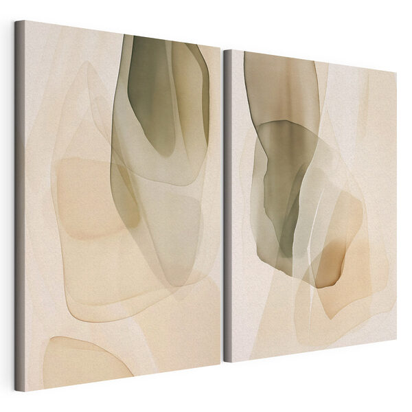 Modulaire canvasprint Abstracte lagen in zachte kleuren