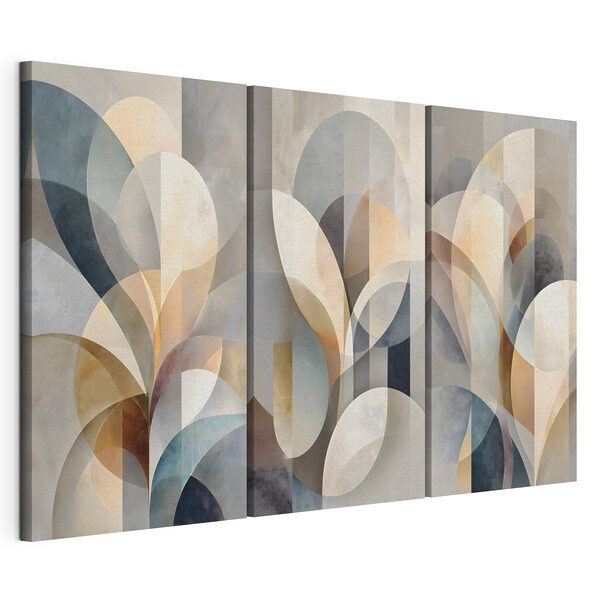 Zachte rondingen in ingetogen tinten Modulaire canvasprint Zachte rondingen in ingetogen tinten