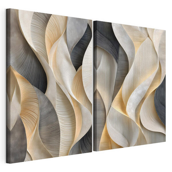 Rondingen en lijnen in een harmonieus ontwerp Modulaire canvasprint Rondingen en lijnen in een harmonieus ontwerp