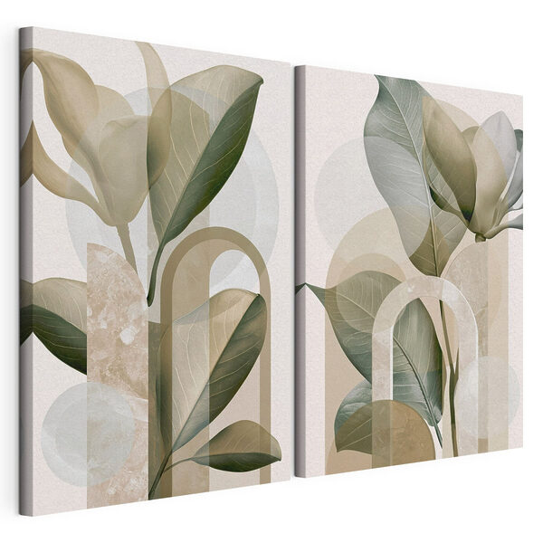 De schoonheid van de natuur in zachte tinten Modulaire canvasprint De schoonheid van de natuur in zachte tinten