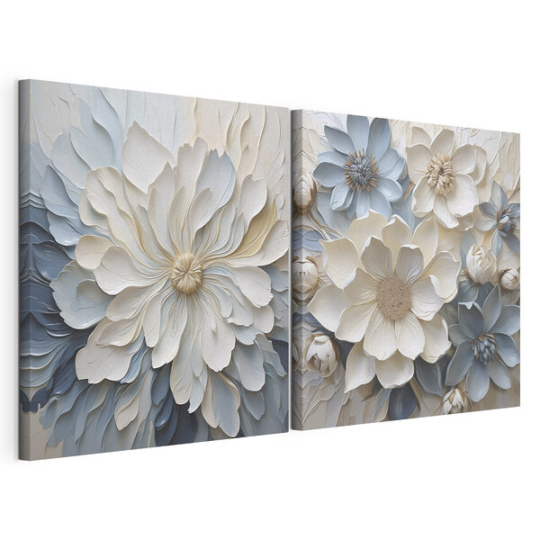 Verfijnde bloemen in zachte tinten Modulaire canvasprint Verfijnde bloemen in zachte tinten