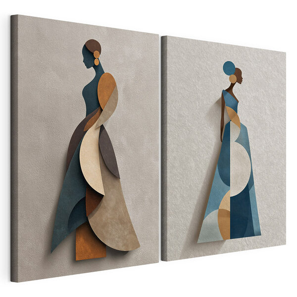 Vrouw in een jurk Modulaire canvasprint Vrouw in een jurk